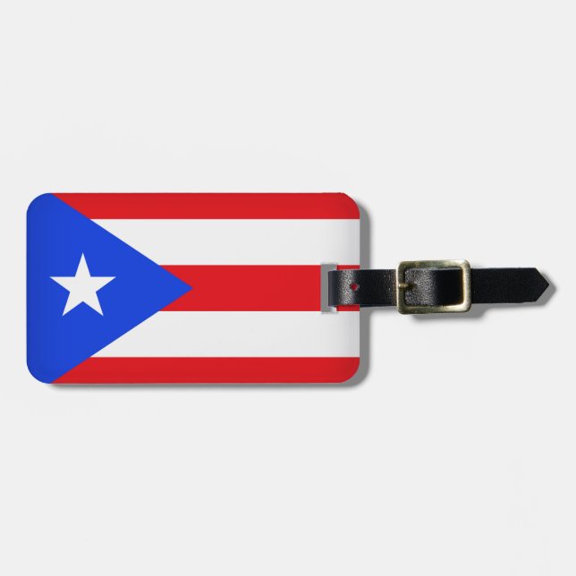 Puerto Rico Flag Luggage Tag (Front Horizontal)
