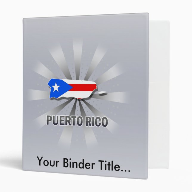 Puerto Rico Flag Map 2.0 3 Ring Binder (Front/Inside)