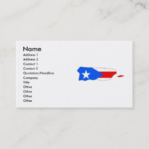 Puerto Rico Flag Map Business Card