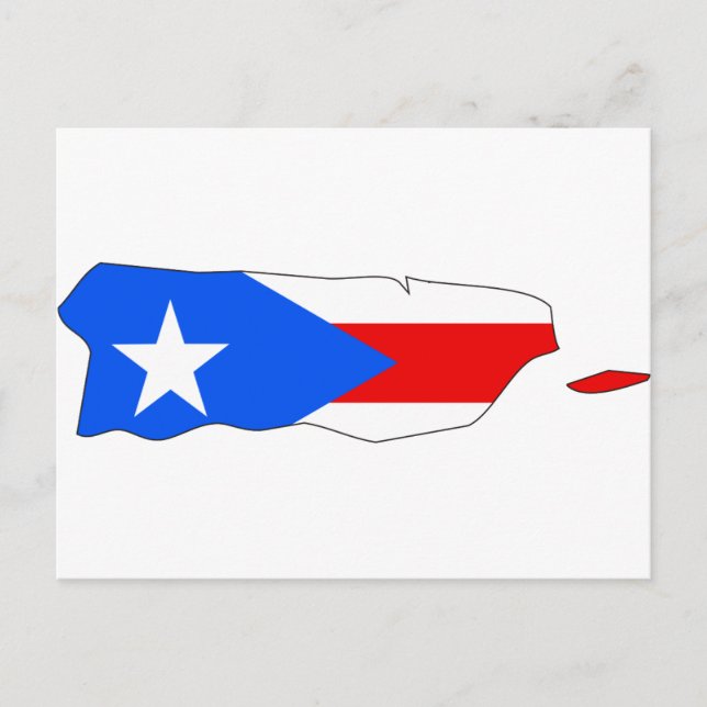 Puerto Rico Flag Map Postcard (Front)