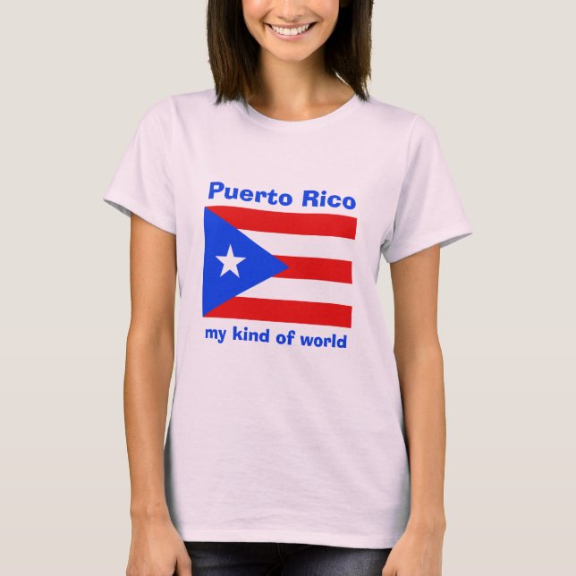 Puerto Rico Flag + Map + Text T-Shirt (Front)