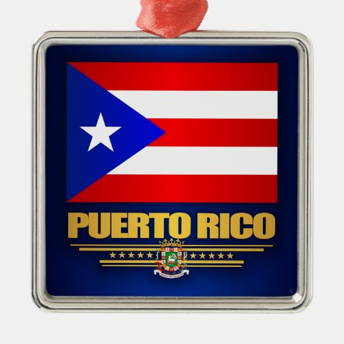 Puerto Rico Flag Metal Ornament