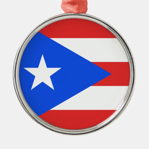 Puerto Rico Flag Metal Ornament