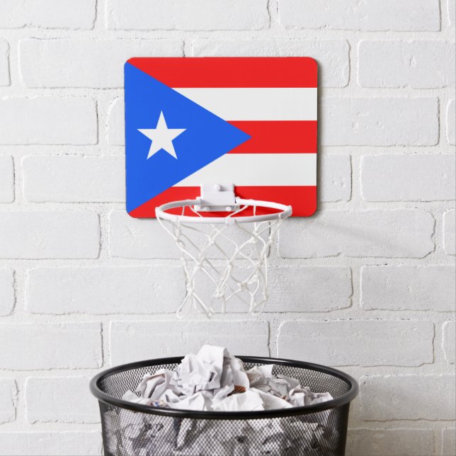 Puerto Rico Flag Mini Basketball Hoop (In Situ)