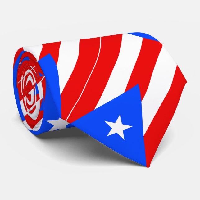 Puerto Rico Flag Neck Tie (Rolled)