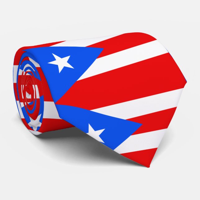 Puerto Rico flag Neck Tie (Rolled)