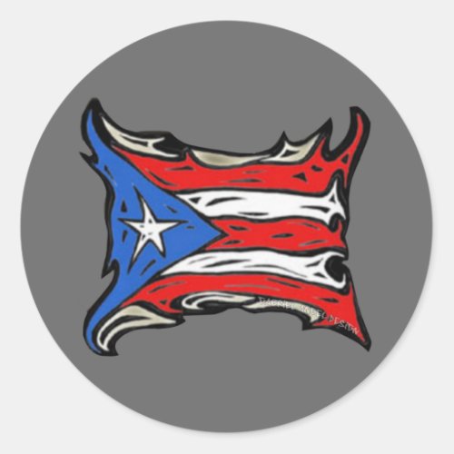 Puerto Rico Flag of Reggaeton Classic Round Sticker