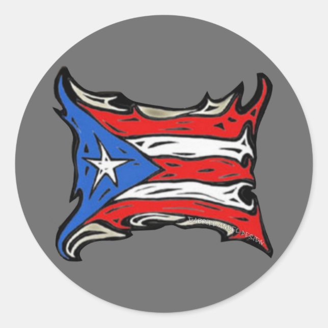 Puerto Rico Flag of Reggaeton Classic Round Sticker (Front)