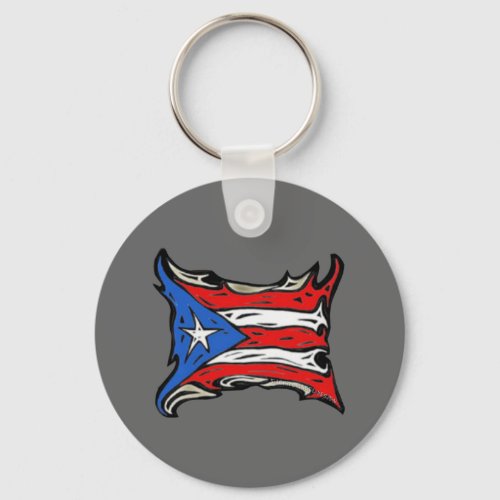 Puerto Rico Flag of Reggaeton Keychain