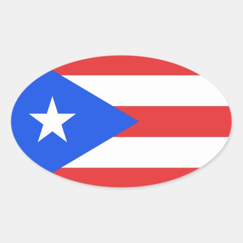 Puerto Rico Flag Oval Sticker