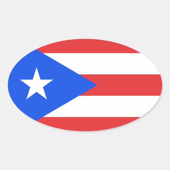 Puerto Rico Flag Oval Sticker (Front)