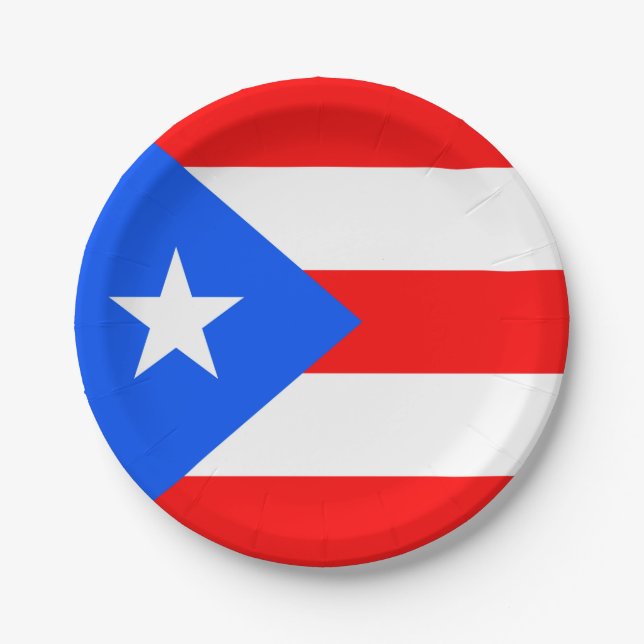 Puerto Rico Flag Paper Plates (Front)