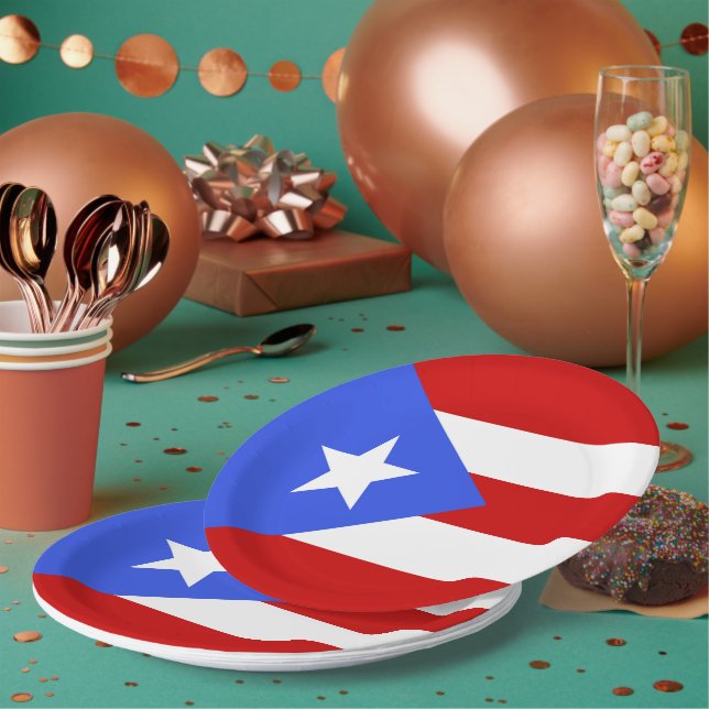 Puerto Rico flag Paper Plates (Multi)