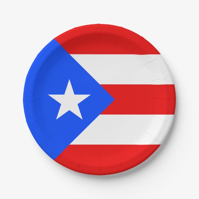 Puerto Rico Flag Paper Plates (Front)