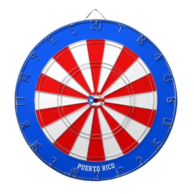 Puerto Rico Flag Patriot's Bullseye Dart Board (Front)