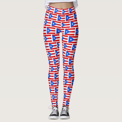 Puerto Rico flag pattern workout and yoga Leggings