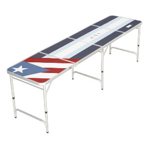 Puerto Rico Flag Personalized Beer Pong Table