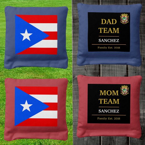 Puerto Rico  Flag personalized  Family Cornhole Bags