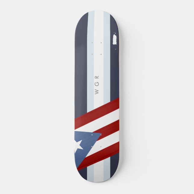 Puerto Rico Flag Personalized Skateboard (Front)