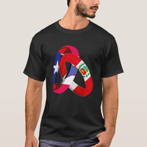 Puerto Rico Flag Peru Grown Ring Marriage Wedding T_Shirt