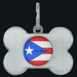 Puerto Rico Flag Pet ID Tag<br><div class="desc">The flags of Puerto Rico represent and symbolize the island and people of Puerto Rico. The most commonly used flags of Puerto Rico are the current flag, which represents the people of the commonwealth of Puerto Rico; municipal flags, which represent the different regions of the island; political flags, which represent...</div>