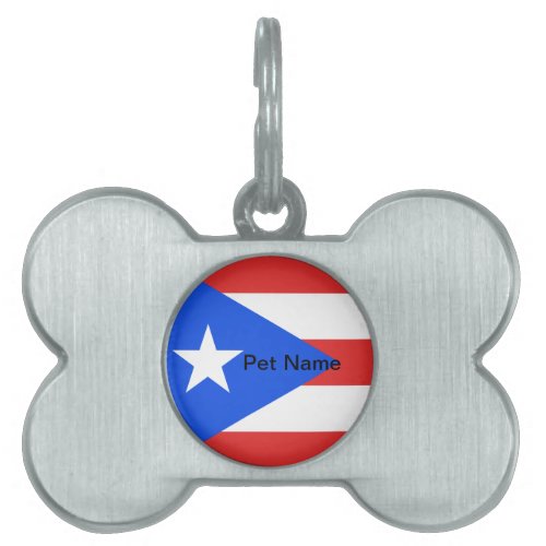 Puerto Rico Flag Pet ID Tag