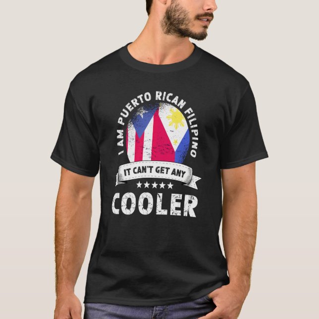Puerto Rico Flag Philippines Grown Patriot Country T-Shirt (Front)