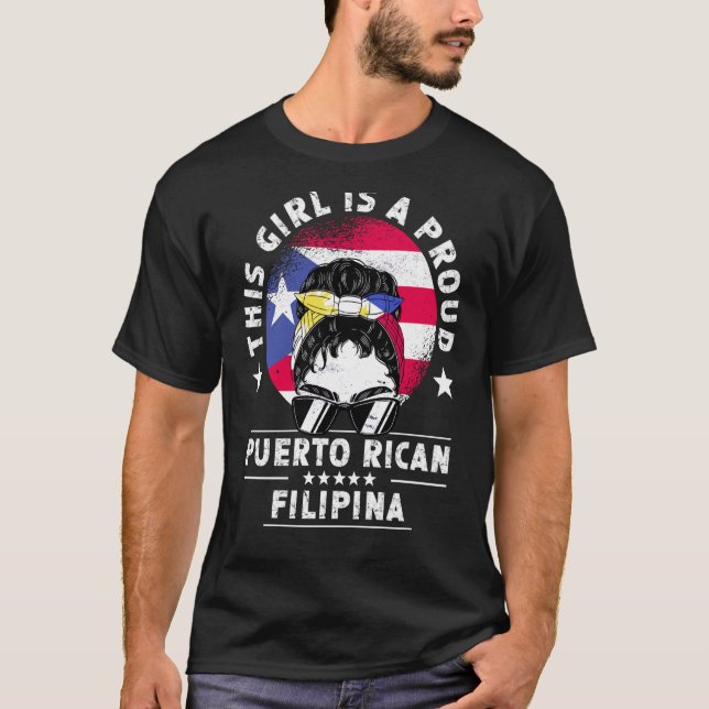 Puerto Rico Flag Philippines Grown Women Girl Prid T-Shirt (Front)