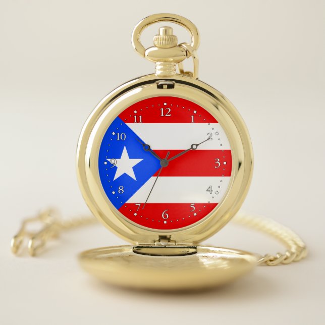 Puerto Rico Flag Pocket Watch (Inside)