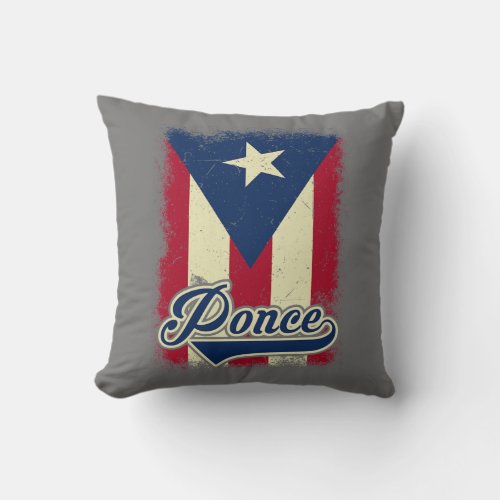 Puerto Rico Flag Ponce Puerto Rican Flag Pride Throw Pillow