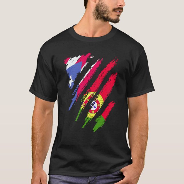 Puerto Rico Flag Portugal Grown Patriot Country St T-Shirt (Front)