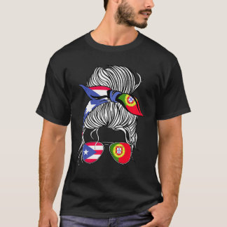 Puerto Rico Flag Portugal Grown Women Girl Country T-Shirt