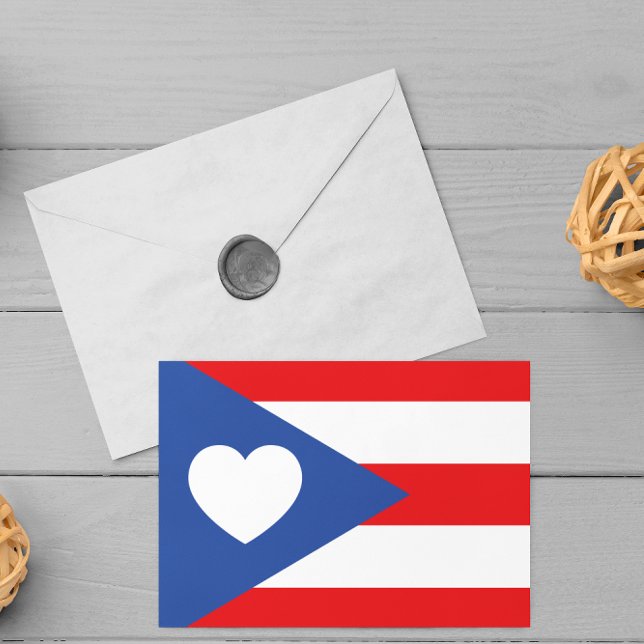 Puerto Rico Flag Postcard (puerto rican flag heart postcard)