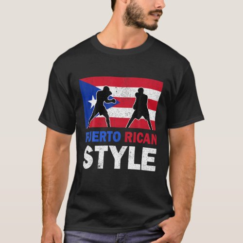 Puerto Rico Flag Puerto Rican Boxing Club Vintage T_Shirt