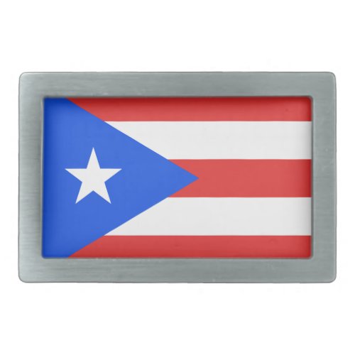 Puerto Rico Flag Rectangular Belt Buckle
