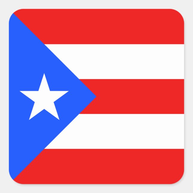 Puerto Rico Flag Rectangular Sticker (Front)