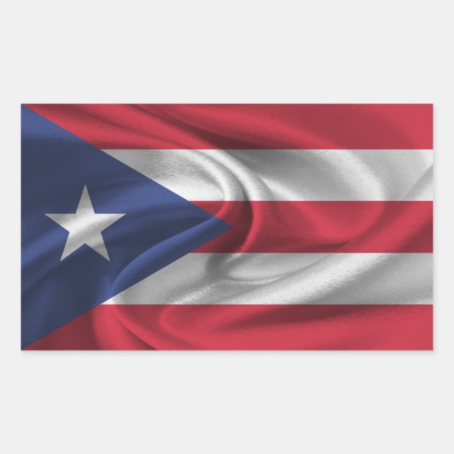 Puerto Rico Flag Rectangular Sticker (Front)