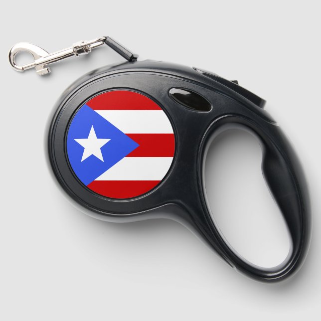 Puerto Rico flag Retractable Pet Leash (Front)