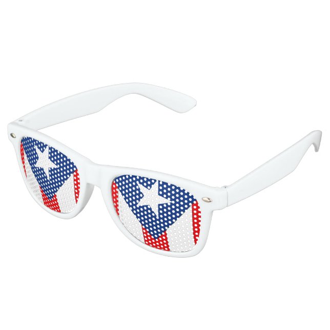 Puerto Rico Flag Retro Sunglasses (Angled)