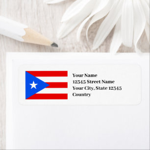 Puerto Rico flag return address labels
