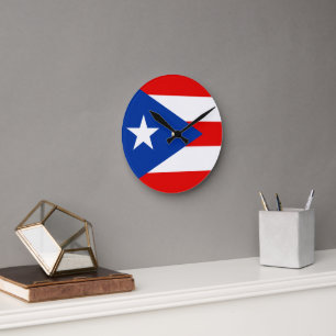 Puerto Rico flag Round Clock