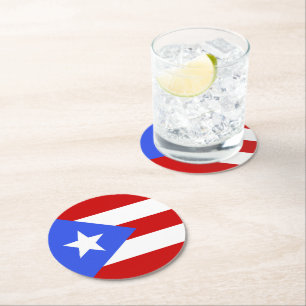 Puerto Rico flag Round Paper Coaster