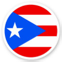 Puerto Rico Flag Round Sticker