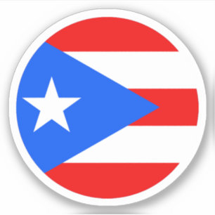 Puerto Rico Flag Round Sticker