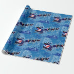 Puerto Rico flag Santa sleigh Christmas wrap paper<br><div class="desc">Puerto Rico flag Santa sleigh Christmas wrapping paper</div>