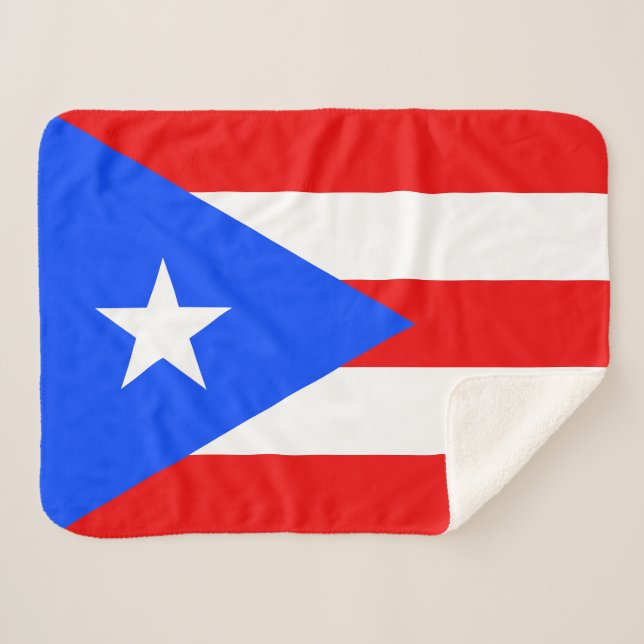 Puerto Rico Flag Sherpa Blanket (Front (Horizontal))