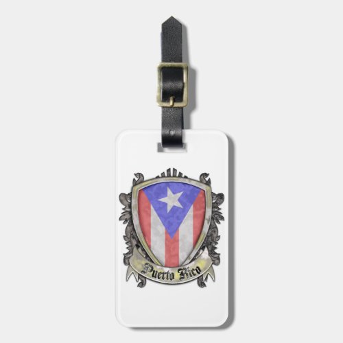 Puerto Rico Flag _ Shield Crest Luggage Tag