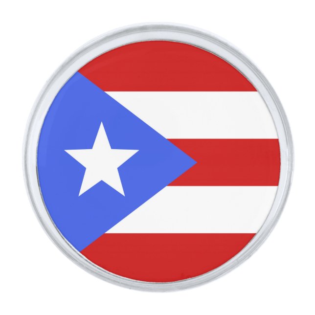 Puerto Rico flag Silver Finish Lapel Pin (Front)