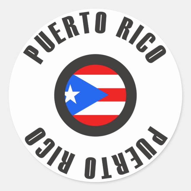Puerto Rico Flag Simple Classic Round Sticker (Front)