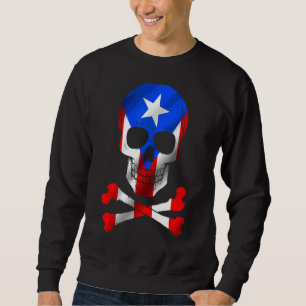 Puerto Rico Flag Skull Flag Puerto Rico Sweatshirt